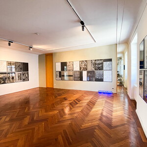 Peter Angerer: „Going – Staying“, 2023,Grafikprojekt mit 29 Tafeln, Monotypie, Zeichnung,Hochdruck, Elementendruck, Schablonentext,Unikate, 70cm x 100cm (3), 70cm x 50cm(26)„Going – Staying“, 2023, Offsetdruck 50cmx 70cm, nummeriert und signier