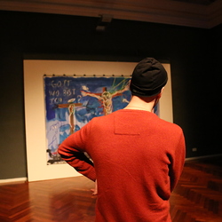 Guillaume Bruere, Dead & Alive. Alte Meister, 2021,  Ausstellungsaufbau. Foto: KULTUM/Andrea Hopper