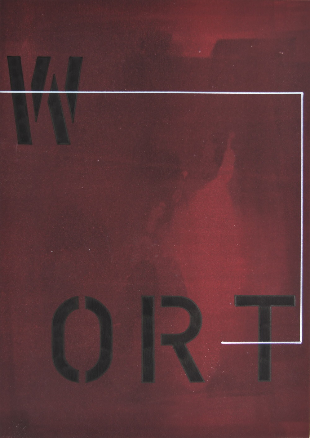 Peter Angerer: „Ahnung“, 2019, Grafikserie/Unikate, 15 Arbeiten, Monotypie, Text, Zeichnung, je 40cm x 30cm