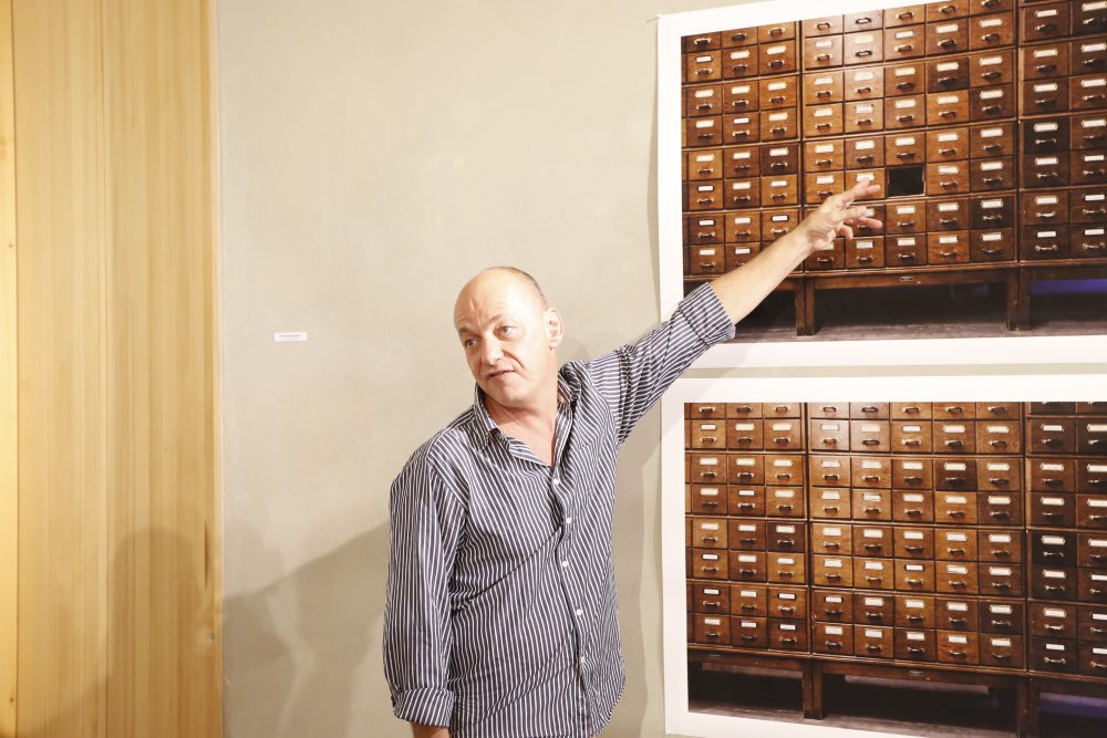 Eröffnung der Ausstellung: Shimon Lev: OBJECTS OF MEMORY, 18. Juni 2014, Kurator: Johannes Rauchenberger, Foto: Clemens Nestroy